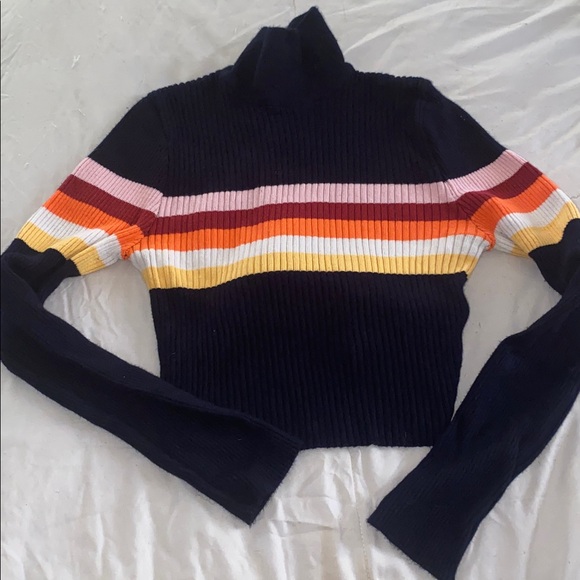 Urban outfitters stripped crop turtleneck size XS - Picture 3 of 6